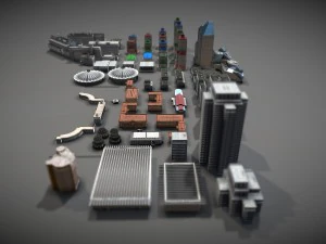 city buildings pack 3D Model