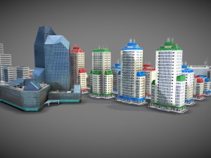 city buildings pack 3D 모델