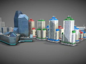 city buildings pack 3D Model