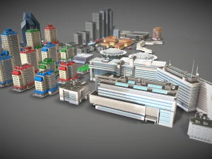 city buildings pack 3D Model
