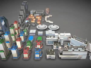 city buildings pack 3D Model