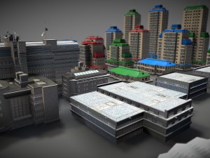 city buildings pack 3D 모델