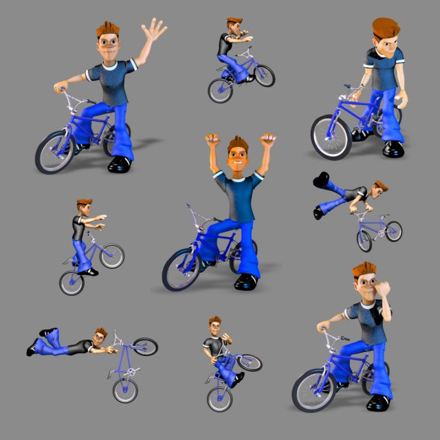 bmx animations 3D Модель .c4d .max .obj .3ds .fbx .stl .blend 