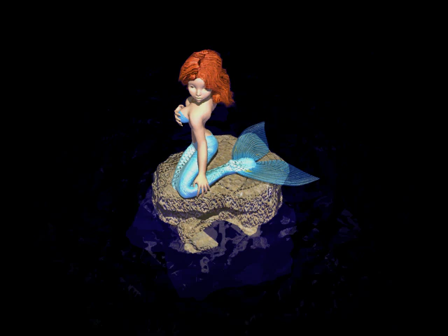 animated murmaid 3D Model .c4d .max .obj .3ds .fbx .stl .blend