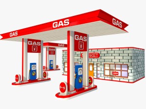 gas station 3Dモデル