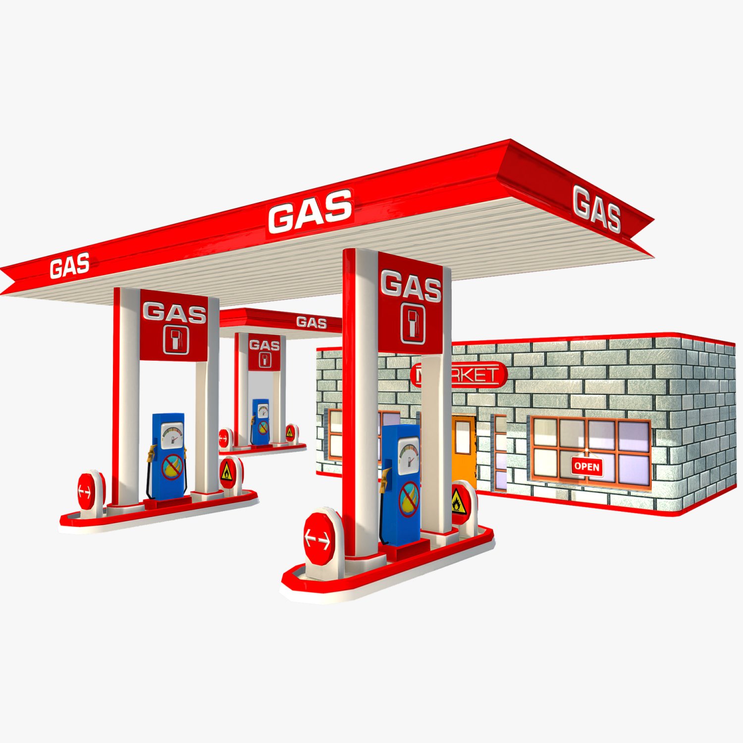 Gas Station 3d Model In Buildings 3dexport