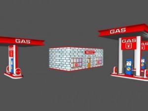 gas station Modelo 3D