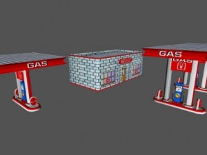 gas station Modelo 3D