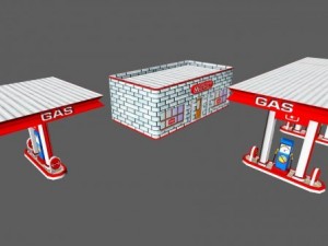 gas station Modelo 3D