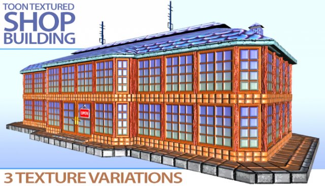 shop cafe restaurant buildings Modelo 3D .c4d .max .obj .3ds .fbx .stl .blend 