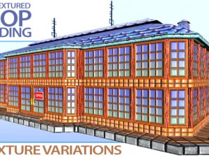 상점 카페 레스토랑 건물 3D 모델