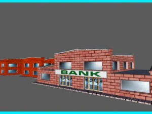 small bank building 3D Model