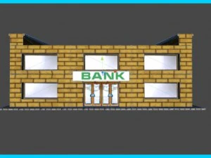 small bank building 3D Model