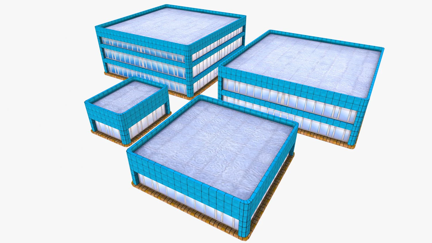 toon textured officetrade building 3D Model .c4d .max .obj .3ds .fbx .stl .blend