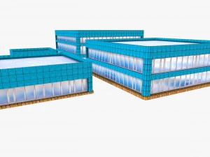 toon textured officetrade building 3D Model