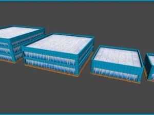 toon textured officetrade building 3D Model