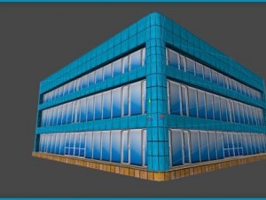 toon textured officetrade building Modelo 3D