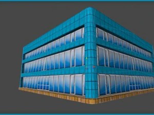 toon textured officetrade building 3D Model