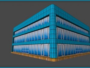 toon textured officetrade building Modelo 3D
