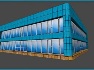 toon textured officetrade building 3D Model