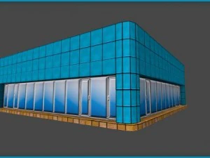 toon textured officetrade building 3D Model