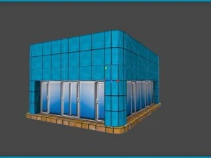 toon textured officetrade building 3D Model