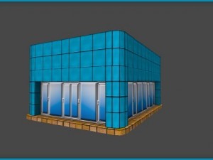 toon textured officetrade building Modelo 3D