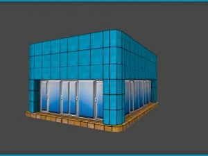 toon textured officetrade building 3D Model