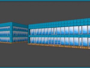 toon textured officetrade building Modelo 3D