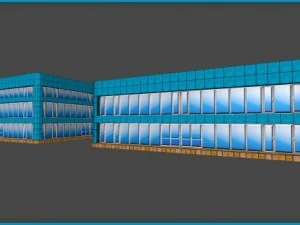 toon textured officetrade building 3D Model