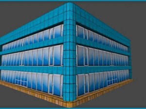 toon textured officetrade building Modelo 3D