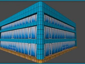 toon textured officetrade building 3D Model