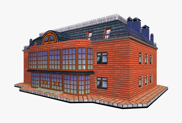 house apartments building Modello 3D .c4d .max .obj .3ds .fbx .stl .blend 