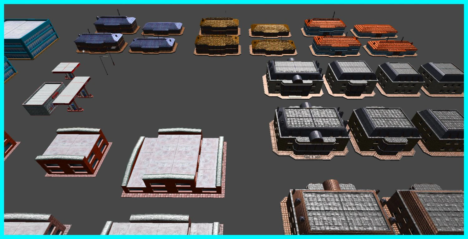 toon textured buildings pack 3D Model .c4d .max .obj .3ds .fbx .stl .blend