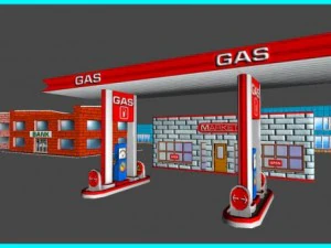 toon textured buildings pack 3D Model