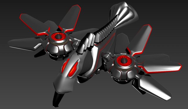animated robot bird Model 3D .c4d .max .obj .3ds .fbx .stl .blend 