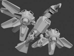 animated robot bird Model 3D