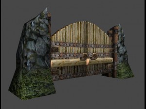 wooden gate Model 3D
