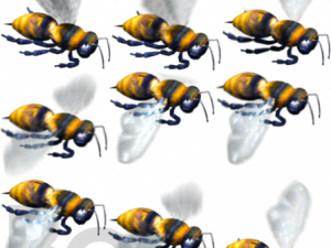 animated flying insects dead insects splatters Modello 3D