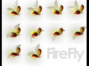 animated flying insects dead insects splatters 3D Model