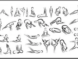 очертания поз йоги CG Текстуры