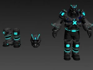scifi armor set 2 3D Model