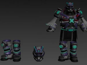 scifi armor set 2 3D Model