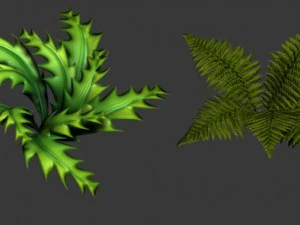 toon and realistic fern plant 3D Model