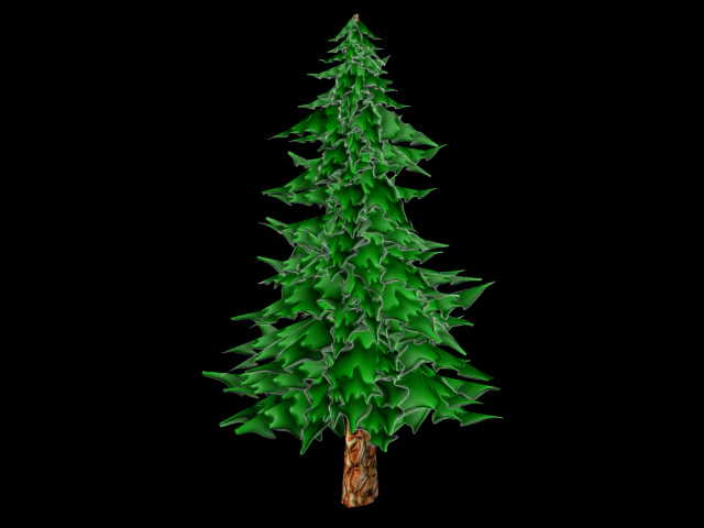 toon textured pine tree 3D Model .c4d .max .obj .3ds .fbx .stl .blend