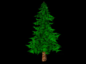 toon textured pine tree 3D Model
