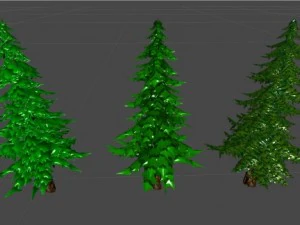 toon textured pine tree 3D Model