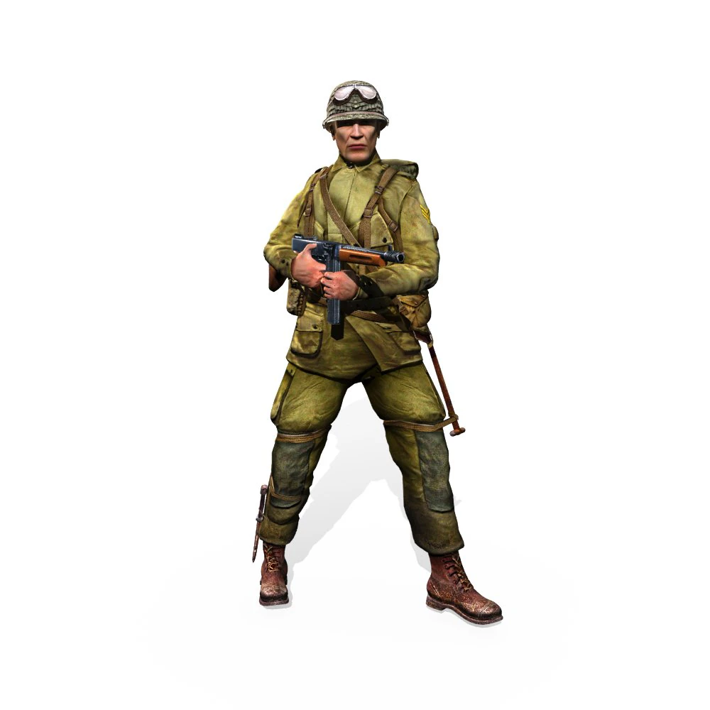 wwii american soldier 3D Model .c4d .max .obj .3ds .fbx .stl .blend 