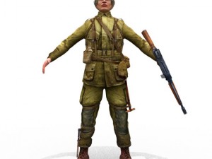 wwii american soldier 3D 模型