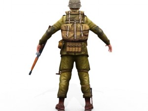 wwii american soldier 3D 模型